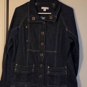 Coldwater Creek dark denim women's jeans jacket long sleeve medium size